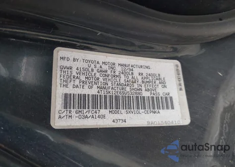 1995 Toyota Camry Le from USA, damaged, VIN 4T1SK12E6SU532880